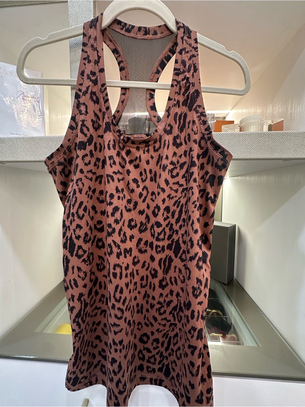 Gottex Brown and Black Leopard Print Tank Top Size Medium